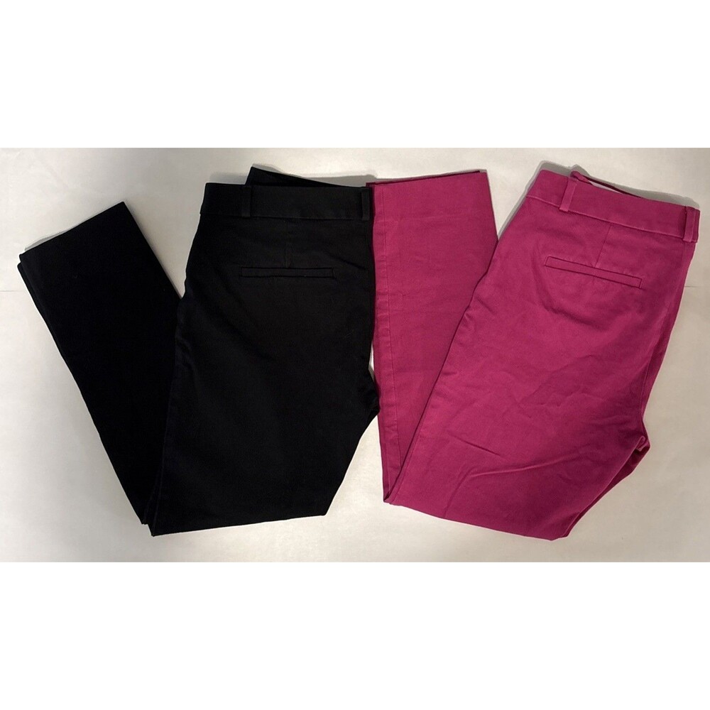 Set Of 2 Banana Republic Womens Size 4 Sloan Fit Ankle Dress Pants Stretch Work